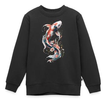 Florale Mechanische Koi - Kinder Premium Organic Sweatshirt - Schwarz - Vorne - AI Model Kid Female (0cm)