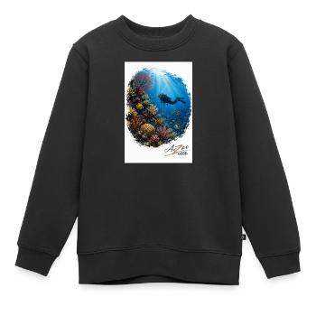 Azzo Unterwasser-Abenteuer - Kinder Premium Organic Sweatshirt - Schwarz - Vorne - AI Model Kid Female (0cm)