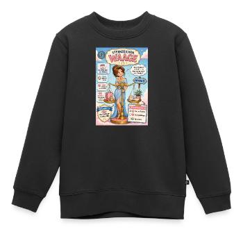 Waage - Zwei Optionen, drei Stunden Entscheidung - Kinder Premium Organic Sweatshirt - Schwarz - Vorne - AI Model Kid Female (0cm)