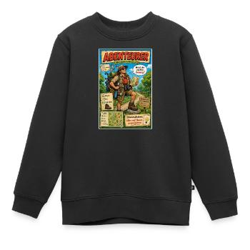 Abenteurer – immer ausgetretene Pfade verlassen - Kinder Premium Organic Sweatshirt - Schwarz - Vorne - AI Model Kid Female (0cm)