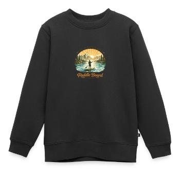 Life is Better on a Paddle Board – Vintage SUP  - Kinder Premium Organic Sweatshirt - Schwarz - Vorne - AI Model Kid Female (0cm)