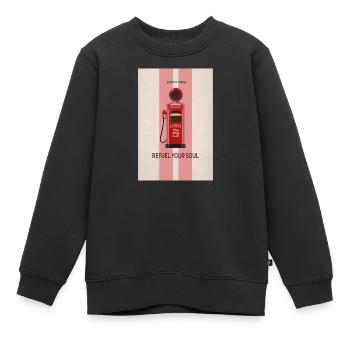 Refuel Your Soul - Premium Coffee Poster - Kids Premium Organic Sweatshirt - black - Front - AI Model Kid Female (0cm)