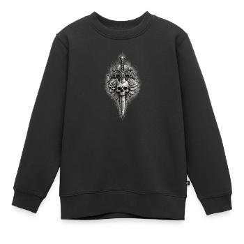 Skull Rose Dagger Gothic Graphic - Kids Premium Organic Sweatshirt - black - Front - AI Model Kid Female (0cm)