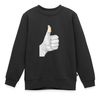 Hand mit Pflaster - Kinder Premium Organic Sweatshirt - Schwarz - Vorne - AI Model Kid Female (0cm)