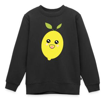Kawaii Citron Kawaii Fruits Kawaii Fruit - Sweat Premium enfant bio - noir - Devant - AI Model Kid Female (0cm)