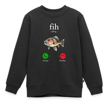 Fih Anruf Erinnern Nachricht Ablehnen Telefon akzeptieren - Kinder Premium Organic Sweatshirt - Schwarz - Vorne - AI Model Kid Female (0cm)