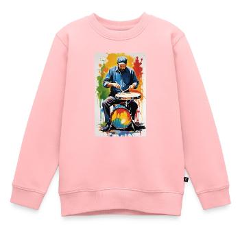 Percussion - Sweat Premium enfant bio - rose - Devant - AI Model Kid Female (0cm)