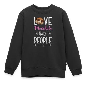 suricate afrique bande horizontale mignon - Sweat Premium enfant bio - noir - Devant - AI Model Kid Female (0cm)