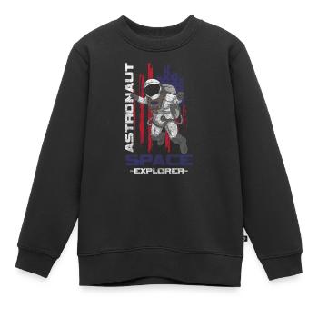 Astronaut Raumfahrt Schwerelos Galaxie - Kinder Premium Organic Sweatshirt - Schwarz - Vorne - AI Model Kid Female (0cm)