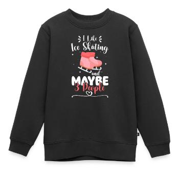 Patinoire Art Hobby Piste - Sweat Premium enfant bio - noir - Devant - AI Model Kid Female (0cm)