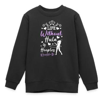 Hulahoop Sport Coupe amincissante - Sweat Premium enfant bio - noir - Devant - AI Model Kid Female (0cm)