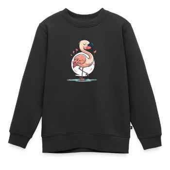 Flamingo-Spaß - Kinder Premium Organic Sweatshirt - Schwarz - Vorne - AI Model Kid Female (0cm)