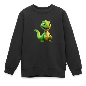 Tinysaure - Sweat Premium enfant bio - noir - Devant - AI Model Kid Female (0cm)