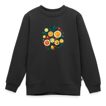 Fruits d'été - plage et vacances soleil sud motif - Sweat Premium enfant bio - noir - Devant - AI Model Kid Female (0cm)