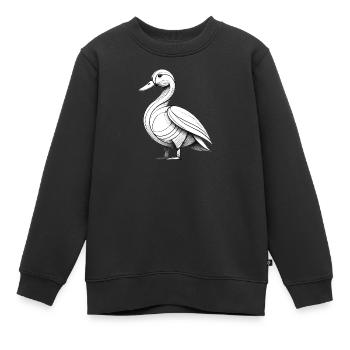Die Ente - Kinder Premium Organic Sweatshirt - Schwarz - Vorne - AI Model Kid Female (0cm)