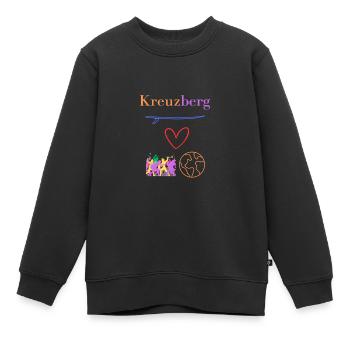 Kreuzberg 36, Kiez - Boof - Hood, Berlin Kreuzberg - Kinder Premium Organic Sweatshirt - Schwarz - Vorne - AI Model Kid Female (0cm)
