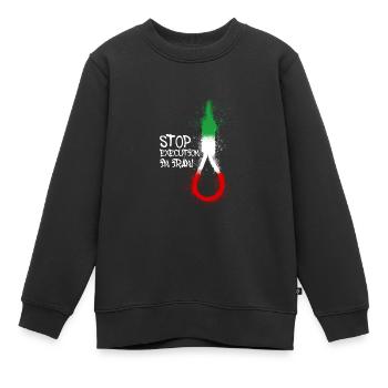 stop execution in iran,iran, execution, free iran - Kinder Premium Organic Sweatshirt - Schwarz - Vorne - AI Model Kid Female (0cm)