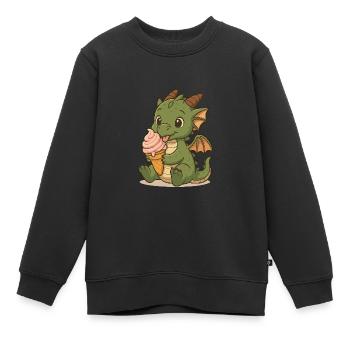 instead of fire - Kids Premium Organic Sweatshirt - black - Front - AI Model Kid Female (0cm)