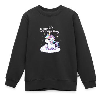 Jeden Tag funkeln Einhorn Magie Inspiration - Kinder Premium Organic Sweatshirt - Schwarz - Vorne - AI Model Kid Female (0cm)