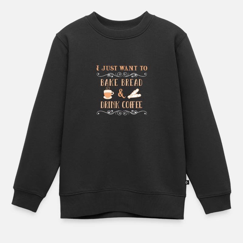 Brot backen Brotbäcker Backen Sauerteig - Kinder Premium Organic Sweatshirt - Schwarz