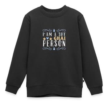 Thé Chai Latte - Sweat Premium enfant bio - noir - Devant - AI Model Kid Female (0cm)