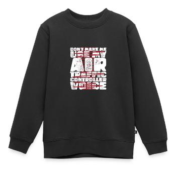 Fluglotse Flughafen Tower - Kinder Premium Organic Sweatshirt - Schwarz - Vorne - AI Model Kid Female (0cm)