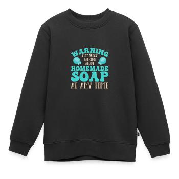 Fabrication de savon Savon fait à la main - Sweat Premium enfant bio - noir - Devant - AI Model Kid Female (0cm)