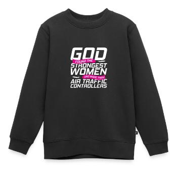 Fluglotse Flughafen Tower - Kinder Premium Organic Sweatshirt - Schwarz - Vorne - AI Model Kid Female (0cm)