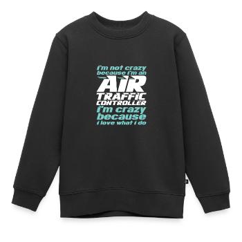 Fluglotse Flughafen Tower - Kinder Premium Organic Sweatshirt - Schwarz - Vorne - AI Model Kid Female (0cm)