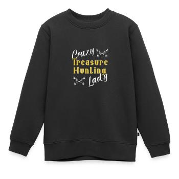 Chasseur de trésors Chasse au trésor Détecteur de métaux - Sweat Premium enfant bio - noir - Devant - AI Model Kid Female (0cm)