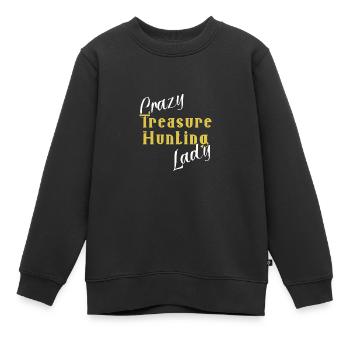 Chasseur de trésors Chasse au trésor Détecteur de métaux - Sweat Premium enfant bio - noir - Devant - AI Model Kid Female (0cm)
