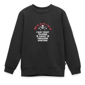 Chasseur de trésors Chasse au trésor Détecteur de métaux - Sweat Premium enfant bio - noir - Devant - AI Model Kid Female (0cm)