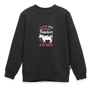 Bauer Rind - Kinder Premium Organic Sweatshirt - Schwarz - Vorne - AI Model Kid Female (0cm)
