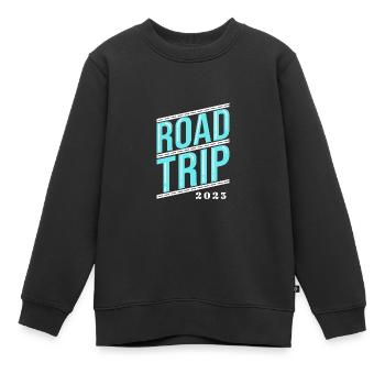 Road Trip - Sweat Premium enfant bio - noir - Devant - AI Model Kid Female (0cm)