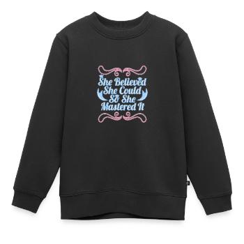 Master Université - Sweat Premium enfant bio - noir - Devant - AI Model Kid Female (0cm)