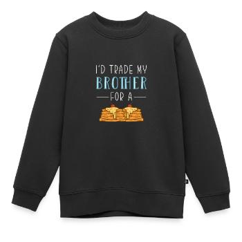 Pfannkuchen - Kinder Premium Organic Sweatshirt - Schwarz - Vorne - AI Model Kid Female (0cm)