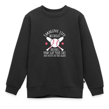 Baseballspieler Baseball - Kinder Premium Organic Sweatshirt - Schwarz - Vorne - AI Model Kid Female (0cm)