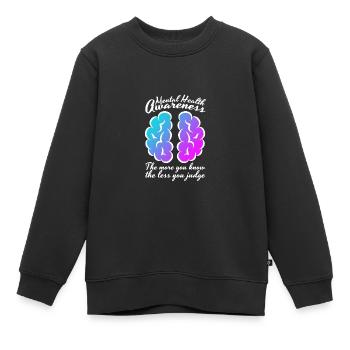Santé mentale Mentale Gesundheit - Sweat Premium enfant bio - noir - Devant - AI Model Kid Female (0cm)