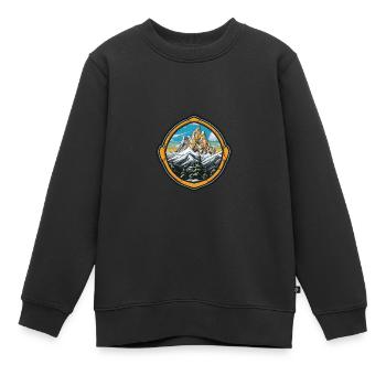 Berge Eisberge Natur - Kinder Premium Organic Sweatshirt - Schwarz - Vorne - AI Model Kid Female (0cm)