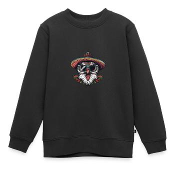 Eule Lustig Sombrero - Kinder Premium Organic Sweatshirt - Schwarz - Vorne - AI Model Kid Female (0cm)