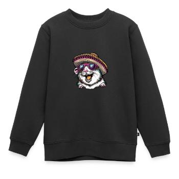 Hamster Lustig Sombrero - Kinder Premium Organic Sweatshirt - Schwarz - Vorne - AI Model Kid Female (0cm)