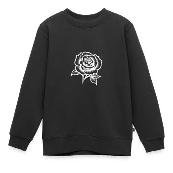 Rose Blume Liebe - Kinder Premium Organic Sweatshirt - Schwarz - Vorne - AI Model Kid Female (0cm)