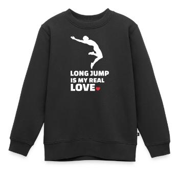 Ich Liebe Weitsprung - Kinder Premium Organic Sweatshirt - Schwarz - Vorne - AI Model Kid Female (0cm)