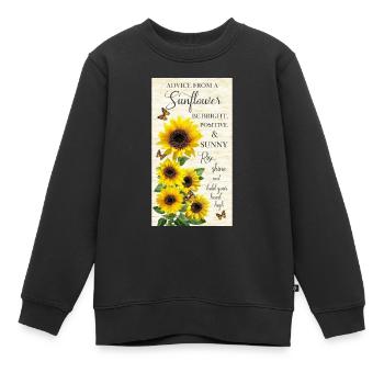Trésors intemporels : conseils d’un tournesol - Sweat Premium enfant bio - noir - Devant - AI Model Kid Female (0cm)