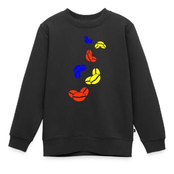 Symbole du grain de café - Sweat Premium enfant bio - noir - Devant - AI Model Kid Female (0cm)