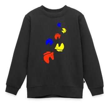 Équitation - Sweat Premium enfant bio - noir - Devant - AI Model Kid Female (0cm)