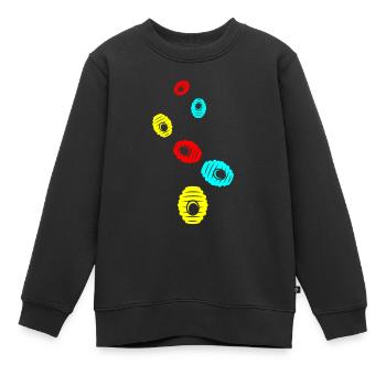 Abeille Icon miel - Sweat Premium enfant bio - noir - Devant - AI Model Kid Female (0cm)