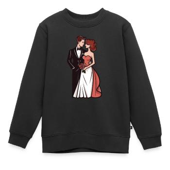 Mariage mariée marié jeunes mariés - Sweat Premium enfant bio - noir - Devant - AI Model Kid Female (0cm)