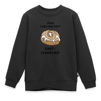 Mon animal préféré? Brioche à la cannelle! Dire drôle - Sweat Premium enfant bio - noir - Devant - AI Model Kid Female (0cm)