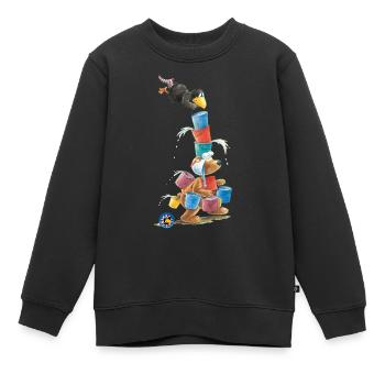 Der kleine Rabe Socke mit Eddi Wassereimer - Kinder Premium Organic Sweatshirt - Schwarz - Vorne - AI Model Kid Female (0cm)